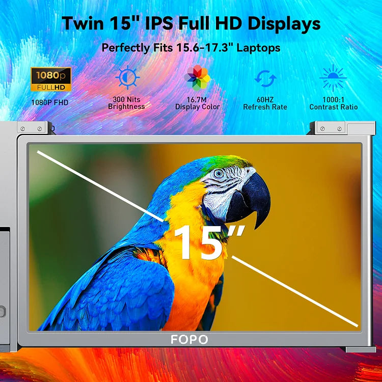 FOPO 15" Hanging Triple Monitor Extender S17