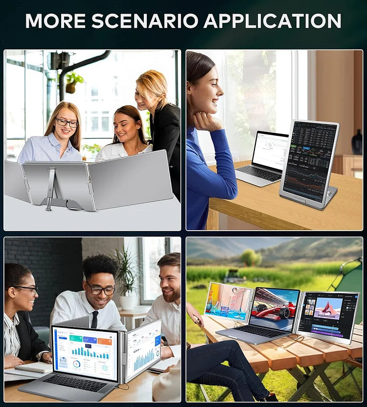 FOPO 14" Desktop Triple Screen Extender S688
