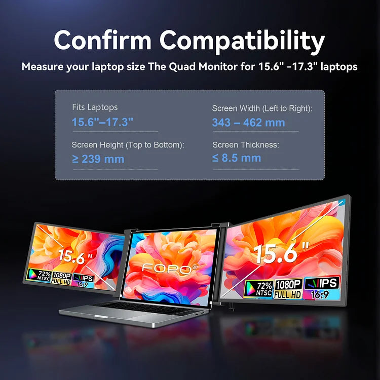 FOPO 15.6" Hanging Triple Monitor S9