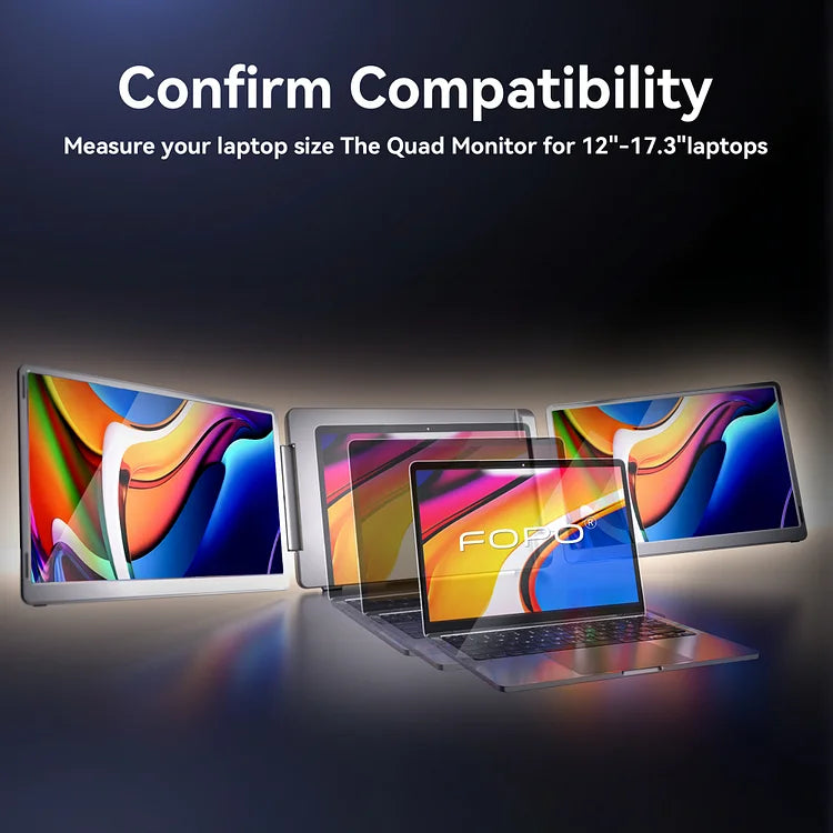 FOPO 14" Desktop Triple Screen Extender S7