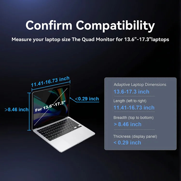 FOPO 15.6" Desktop Triple Screen Extender S10