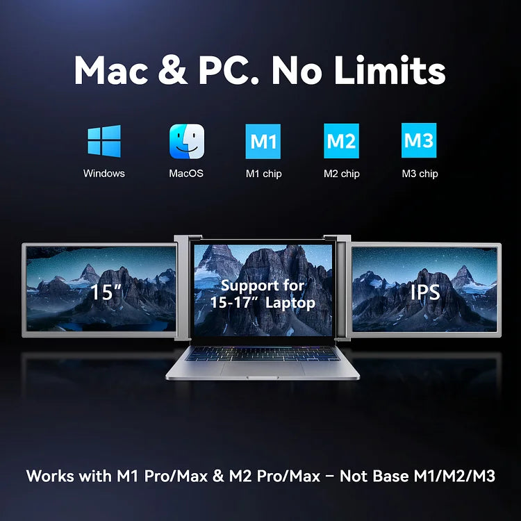 FOPO 15" Hanging Triple Monitor Extender S17