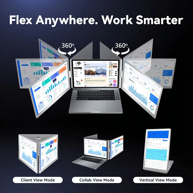 FOPO 14" Desktop Triple Screen Extender S688