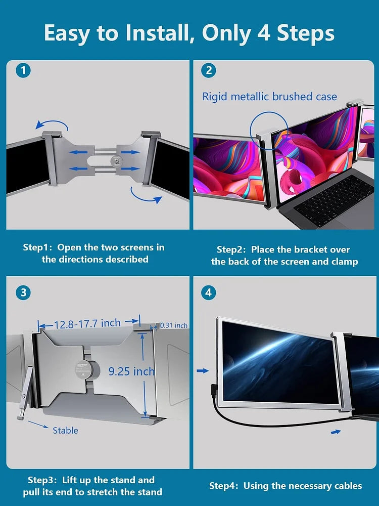 FOPO 15" Hanging Triple Monitor Extender S17