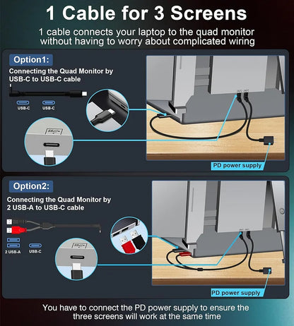 FOPO 14" World's First Hanging 3-Screen Extender S680
