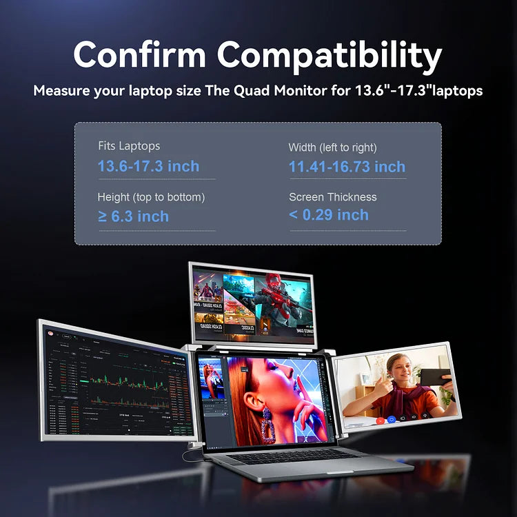 FOPO 14" World's First Hanging 3-Screen Extender S680